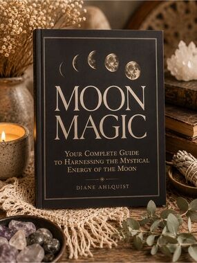 Moon Magic Book by Diane Ahlquist - Black Cover with Silver & Lavender Text